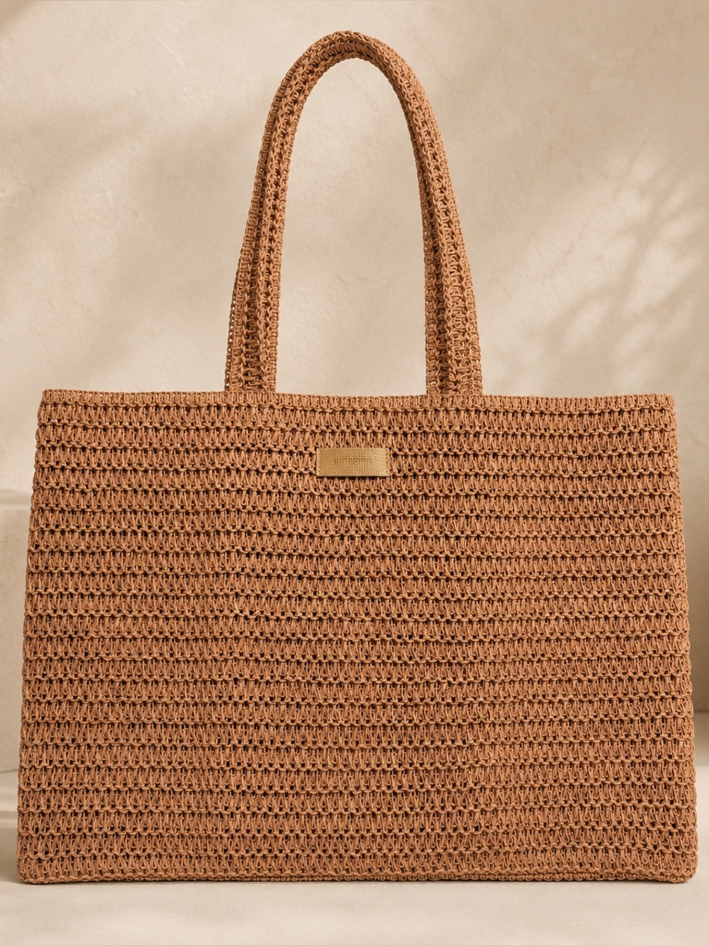 Burberry Goddess Raffia Woven Open-Top Tote Bag NEW